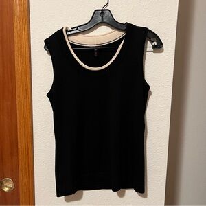 Escada Black Tank Top with Cream Accents